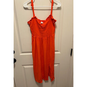 Market and Spruce bright orange midi dress